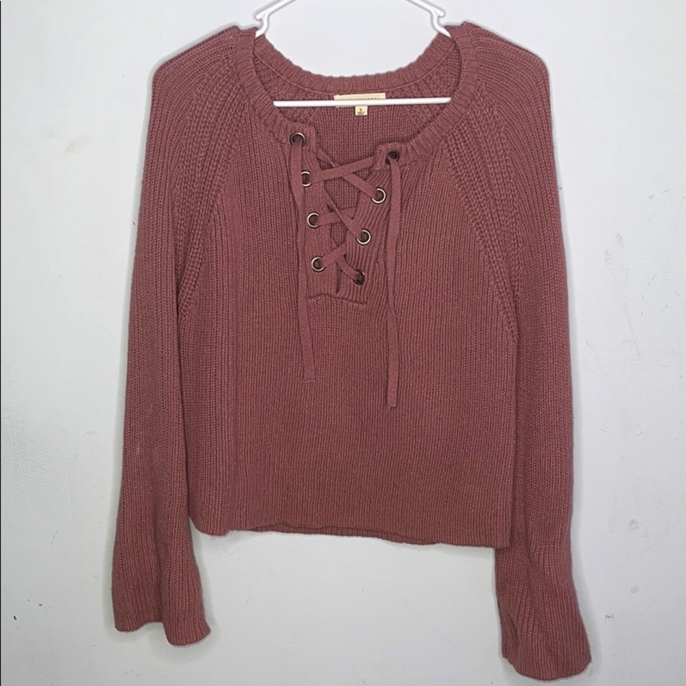 Laced front sweater